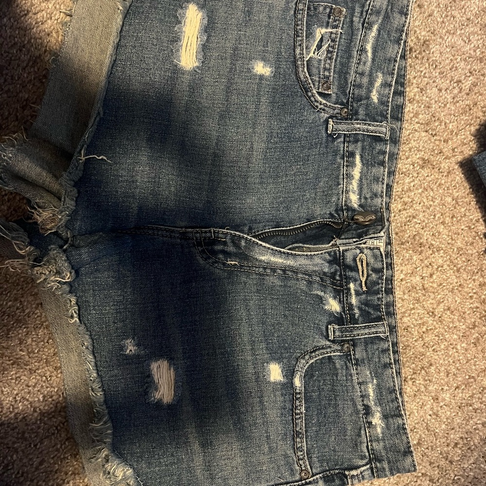 Free People Blue Denim Shorts